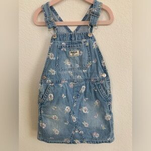 OshKosh B'gosh Light Blue Floral Denim Overalls